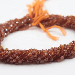 Hessonite Grenat Facettes Coin Forme 3mm Rondelle Perles Pierre Naturelle pour la Fabrication de Bijoux - Product Image 1