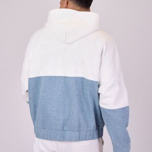 Custom Fashion Color Block Hoodie Cotton Fleece Oversized Hooded Sweatshirt Blank <b>Pullover</b> for <b>Men</b> Women Wholesale - Product Image 3
