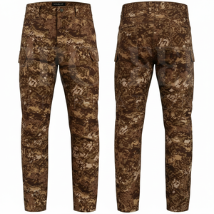 Pantalon cargo camouflage imperméable 100 % haute qualité, coupe ajustée, pour homme, décontracté, multi-poches, taille haute, en coton - Product Image 6