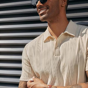 Chemises polo pour hommes, séchage rapide, vêtements décontractés, manches courtes, respirantes, polos unis personnalisés en vente à bas prix - Product Image 2