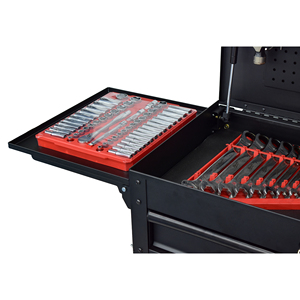 Matte Black Powder Coated Steel 1 <b>Drawer</b> Utility Cart Family keywords: for Garage Workshop Storage Use - Product Image 5
