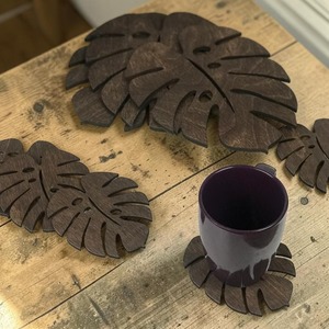 Wooden Leaf Design Trivet Dish Serving Stand Hot Dish Mat Surface <b>Protector</b> for Dining <b>Table</b> and Home Decoration - Product Image 6