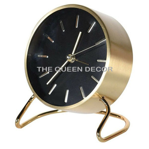 Best Selling Stainless Steel Metal Round Shape Rose Gold Finished Decorative <b>Table</b> <b>Clock</b> Premium Vintage Style - Product Image 4