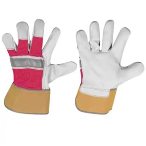 Gants de sécurité en cuir pour monteurs canadiens, en cuir de vachette grainé fluorescent, résistants à la chaleur, gants de travail industriels certifiés CE - Product Image 1