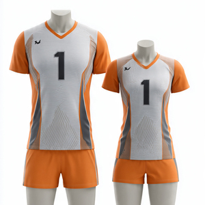Ensemble de maillots de football et de volley-ball à col en V pour femmes, 100% polyester, uniformes de football par sublimation - Product Image 6