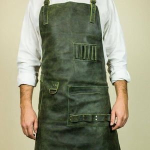 Nuevo Delantal de Cuero para Chef, Hecho a Mano con Cuero Genuino, Delantal para Bartender - Product Image 1