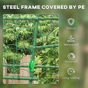 Arco traliccio da giardino in metallo verde 145x170x206 cm, struttura a A per esterni con rete per piante rampicanti, recinzioni e cancelli a traliccio - Product Image 4