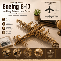Kit de Modélisme en Bois Boeing B-17 Flying Fortress Fait Main, Découpé au Laser, Puzzle d'Avion DIY pour Collectionneurs d'Aviation et Décoration Intérieure