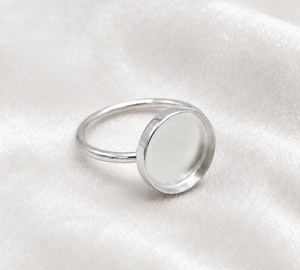 2026 Good Quality 925 Sterling Silver Bezel Setting Cabochon Resin DIY Round 12mm <b>Ring</b> <b>Blank</b> Base Jewelry Making Supplies - Product Image 1