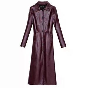 Vestes longues en cuir véritable de qualité supérieure pour femmes, mode décontractée, manteau d'hiver en peau de mouton, manteaux longs en cuir de vache pour femmes - Product Image 6