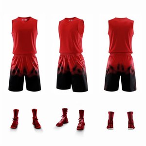 Ensemble de maillot de basketball imprimé par transfert thermique pour homme, sans manches, col en V, anti-humidité, avec short et chaussettes assortis, personnalisable à l'avant - Product Image 4