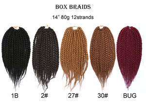 Extensions de cheveux synthétiques tressées en boîte, 14 pouces, style Mini <span class=keywords><strong>Mambo</strong></span> Twist, pour femmes afro – Vente chaude - Product Image 6