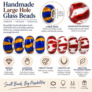 Large Hole Handmade <b>Red</b> Glass <b>Beads</b> Artisan Lampwork Spacer <b>Beads</b> Box Packed for Jewelry Making - Product Image 5