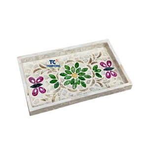 OEM Factory MOTHER OF PEARL <b>TRAY</b> High End Celebration Decor RAMADAN GOLD LUXURY SERVING <b>TRAYS</b> - Product Image 1