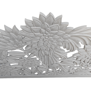 Cabecero de Cama King Size de Madera Tallada a Mano Smart Art, Ajustable, con Diseño de Girasol de Media Luna, en Madera de Ingeniería con Acabado Gris Lavado - Product Image 4