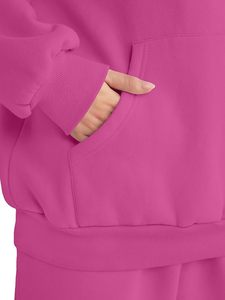 Conjunto de Sudadera con Capucha Oversize y Pantalones de Chándal de Forro Polar Premium para Mujer, Conjunto Deportivo de Sudadera con Capucha y Pantalones de Chándal para Mujer - Product Image 3