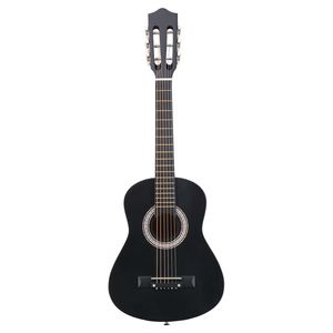 Chitarra Acustica Nera Opaca da 30 Pollici con Plettri, Corde, Capotasto, Custodia, Accordatore, Tracolla per Principianti e Viaggi, Realizzata in Abete Massello, Palissandro e Acciaio - Product Image 1