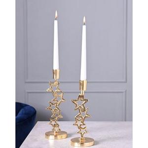 Table Decoration Gold Finish Gift Knot Pillar Candle <b>Holder</b> Sets For Birthday Parties Tabletop Items Home Decor - Product Image 3
