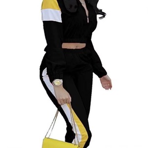 Conjunto de Chaqueta Deportiva de 2 Piezas para Mujer, Forro de Piel de Oveja, Invierno/Primavera, Transpirable, Cortavientos, con Cierre de Cremallera y Cintura Elástica - Product Image 1