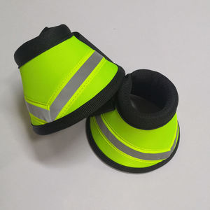 Bottes de protection pour chevaux OEM durables avec bande réfléchissante, jaune fluo, vente en gros - Product Image 1