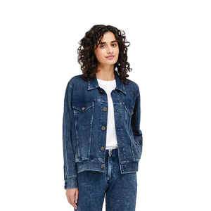 Nueva Chaqueta Vaquera Personalizada OEM de Primera Calidad para Mujer, Chaqueta Vaquera Corta de Manga Larga para Mujer, Chaquetas Vaqueras para Mujer - Product Image 1