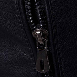 Veste en cuir imperméable et écologique de style motard classique pour hommes, avec logo frontal, pour motards et hommes modernes - Product Image 6