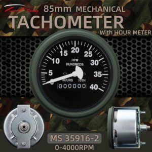 85mm cơ khí tachometer 0-4000rpm hourmeter đo hmmwv Humvee Meter Xe Tải xe MS35916-2 - Product Image 3