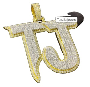 Moissanite plata esterlina T J cliente carta colgante hermoso Moissanite colgante regalo para ella - Product Image 2