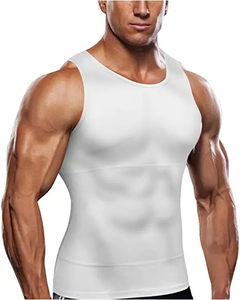 Men's <b>White</b> O-Neck Compression <b>Tank</b> <b>Top</b> Breathable Knitted Solid Color Casual Sleeveless Shirt O-Neck Men's <b>Tank</b> <b>Top</b> - Product Image 3