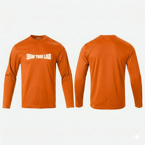 Camiseta de hombre azul claro personalizada de alta calidad, transpirable, de secado rápido, cuello redondo, manga larga, corte ajustado, venta al por mayor. - Product Image 1