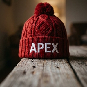 Bonnet en tricot rouge pour homme avec pompon, bonnet d'hiver à revers, unisexe, streetwear, bonnet ajusté, logo personnalisé, accessoire de mode en gros - Product Image 3