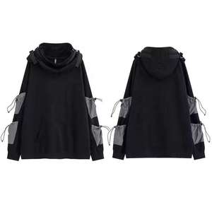 Sudadera con Capucha Personalizada con Logotipo para Hombre, Estilo Techwear, Streetwear, Táctica, Cyberpunk, Ninja, Multibolsillos, Urbana, Hip Hop, Negra, Oversize - Product Image 5