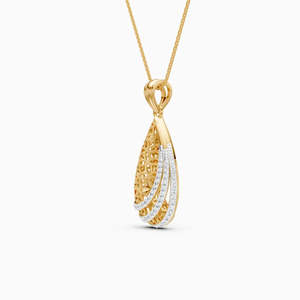 Collier Pendentif Classique en Or Plaqué 18K avec Diamant de Laboratoire Taille Poire et Pierre Latérale Émeraude, Luxe Unisexe pour Mariage - Product Image 2