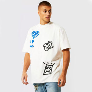 Fabricant de t-shirts personnalisés en mousse, impression 3D en relief, t-shirt en coton uni surdimensionné pour hommes - Product Image 5