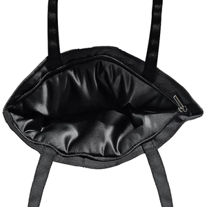 Bolsas de compras de lona teñidas duraderas ecológicas con asa de cinta negra de impresión libre de azo personalizada a precio asequible - Product Image 3