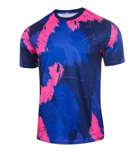 Camiseta de Fútbol Personalizada para Hombre, de Poliéster/Algodón, con Estampado por Transferencia de Calor, Color Degradado, Corta, Transpirable y de Secado Rápido - Product Image 3