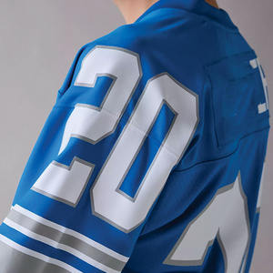 เสื้อฟุตบอลอเมริกันคุณภาพพรีเมียมสำหรับผู้ชาย เสื้อยืดแขนสั้นผ้าตาข่ายระบายอากาศ สไตล์สตรีทแวร์วินเทจทรงบ็อกซี่ - Product Image 5