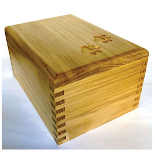 Handcrafted Wooden Pet Cremation Urn <b>Box</b> Custom Engraved Paw Print Dog Cat Funeral Ashes Casket Wholesale Wooden Cremation Urns - Product Image 1