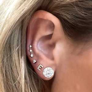 6 Carat Round Cut Lab Grown Diamond Stud Earrings 3ct Three Prong Martini Solitaire For Women 10k 14k 18k <b>Solid</b> Gold Manufacture - Product Image 5