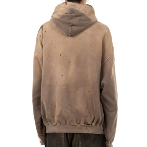 Sweat-shirts à capuche pour hommes de haute qualité, effet délavé, 100% coton, streetwear, anti-rétrécissement, en vente à bas prix - Product Image 3