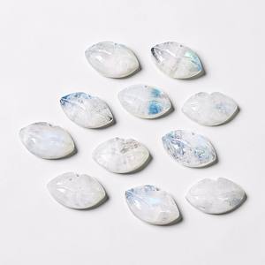 Colgante de Cristal Tallado en Forma de Labios con Piedra Lunar Arcoíris, Oro y Plata 925 para Fabricación de Joyas DIY, Collares y Pendientes - Product Image 5