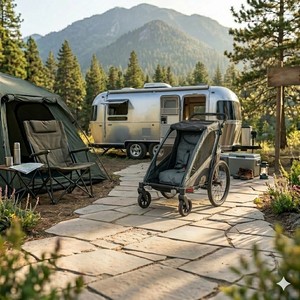 TC-2024S Single Seat Safety Belt Baby Stroller 3 in 1 Jogger <b>Trailer</b> Independent suspension with 600D Water Resistant Fabric - Product Image 4