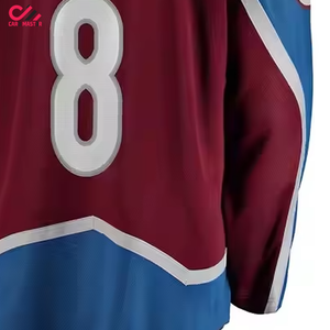 Maillot de hockey sur glace personnalisé 100 % polyester, séchage rapide, respirant, col en V, double sangle, coupe classique, best-seller - Product Image 4