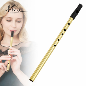 Flûte à bec en laiton, clé Do, finition dorée, instrument de musique pour débutants, enfants, pratique, cadeau - Product Image 6