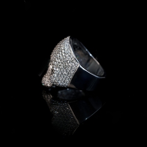 Anillo de Plata 925 con Diamante Cultivado en Laboratorio, Diseño de Calavera, Estilo Gótico para Hombre, Anillo de Lujo con Incrustaciones de Diamantes - Product Image 3