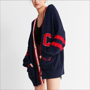 Cárdigan Unisex Personalizado de Alta Calidad al por Mayor, Tejido con Parches Bordados, Antiarrugas, con Estampado Luminoso, de Algodón, para Invierno - Product Image 5