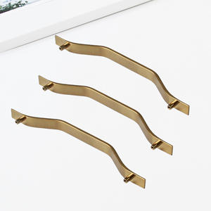 Poignée de meuble de luxe en alliage de zinc rainurée, brossée, moderne et minimaliste, écologique, pour chambre, salon, cuisine - Product Image 2