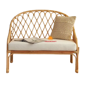 Sofá Nórdico Escandinavo con Cojines, Colchón, Silla de Ratán, Combinación para Balcón, Parque, Terraza, Solárium - Product Image 1