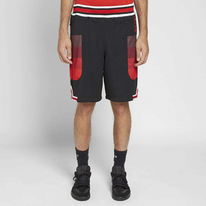 Shorts de basketball pour hommes en toile noire, couleur unie, taille élastique, respirant, décontracté, écologique, 100% coton, fermeture à cordon - Product Image 1