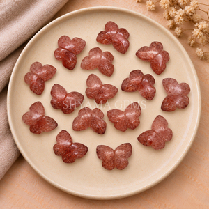 Strawberry Quartz Butterfly Shape 13mm Faceted Gemstone <b>Beads</b> for Jewelry Making Wholesale Loose Stone <b>Beads</b> Craft Supplies - Product Image 1